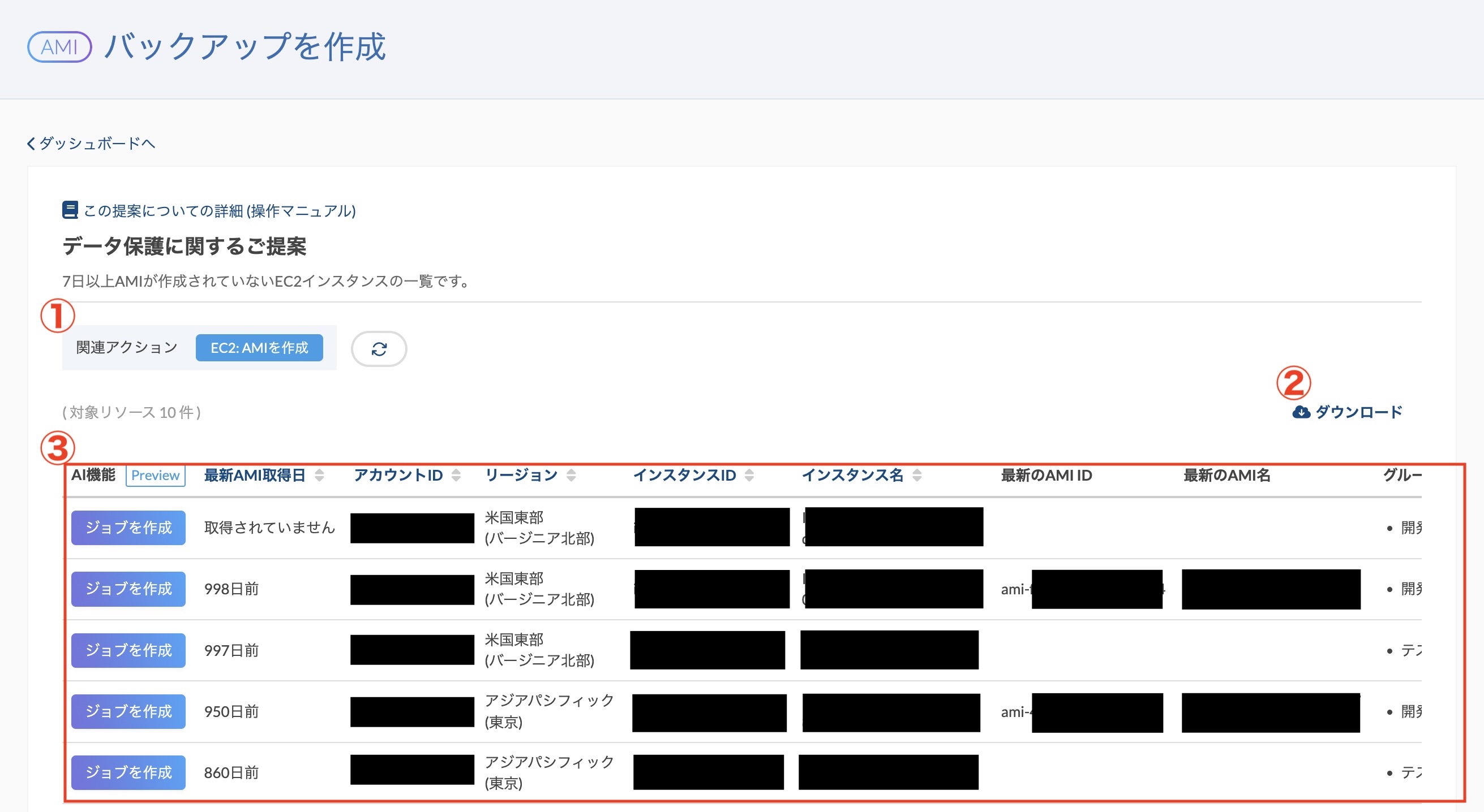 AMI バックアップを作成 – サーバーワークス サポートセンター